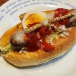 ポークフランクフルトのホットドッグ